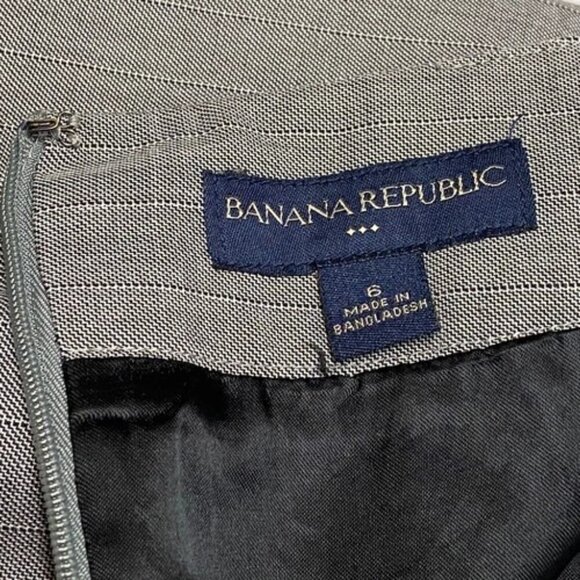 Banana Republic Pencil Skirt Women’s Size 6 Striped Gray Back Slit Office Career - Picture 6 of 8